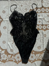 Load image into Gallery viewer, 100% Silk Gold Label Victoria&#39;s Secret Lace Mesh Bodysuit (L)
