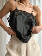Load image into Gallery viewer, 1980s Christian Dior Black Lace-Trim Camisole · Made in USA (S-L)
