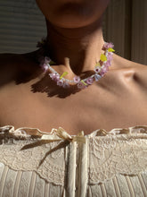 Load image into Gallery viewer, Handmade by Pa Thoy- Beaded Iridescent Purple Tulip Necklace by Plum Blossom Jewelry
