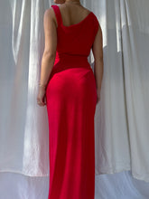 Load image into Gallery viewer, Y2K Calvin Klein Cherry Red Chain-Strap Gown (M/L)

