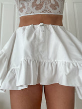 Load image into Gallery viewer, Ivory Cotton Asymmetrical Mini Skirt Handmade by Bella Rosalia (XS-M)
