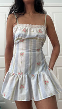 Load image into Gallery viewer, Floral Panel Handmade Drop Waist Mini Dress Handmade by Bella Rosalia (XS-M)
