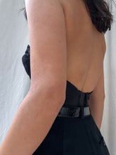 Load image into Gallery viewer, Rare 1970’s Vintage Victoria’s Secret Gold Label Black Lace Bustier (XS-S)
