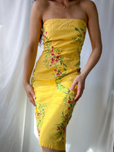 Load image into Gallery viewer, 1990&#39;s Vintage Tropical Sunset Summer Strapless Dress (M/L)
