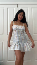 Load image into Gallery viewer, Floral Panel Handmade Drop Waist Mini Dress Handmade by Bella Rosalia (XS-M)
