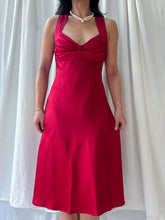 Load image into Gallery viewer, Vintage Calvin Klein Ruby Red Charmeuse Silk Bias Midi Gown (M/L)
