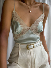 Load image into Gallery viewer, 1990’s Vintage 100% Silk Icy Blue Camisole Top (L-XL)
