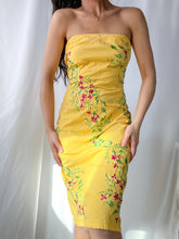 Load image into Gallery viewer, 1990&#39;s Vintage Tropical Sunset Summer Strapless Dress (M/L)
