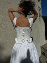 Load image into Gallery viewer, Handmade &quot;Belle&quot; Floral Printed Ruffled Cotton Corset Top by Bella Rosalia (XS-L)
