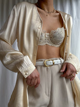 Load image into Gallery viewer, 1990’s Buttercream 100% Charmeuse Silk Button Down Blouse (XS-L)
