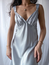 Load image into Gallery viewer, 90’s Steel Blue Satin Midi Slip Dress (M/L)
