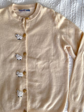 Load image into Gallery viewer, 100% Cashmere 1980’s Vintage Cardigan with Hand-Embroidered Sheep — Made in Scotland
