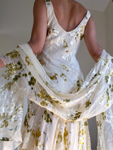 Load image into Gallery viewer, 100% Silk Buttercream Yellow 90’s Vintage Beaded Summer Dress (XS-S)
