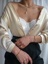 Load image into Gallery viewer, 1990’s Buttercream 100% Charmeuse Silk Button Down Blouse (XS-L)
