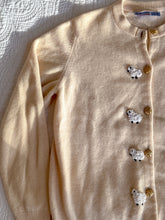 Load image into Gallery viewer, 100% Cashmere 1980’s Vintage Cardigan with Hand-Embroidered Sheep — Made in Scotland
