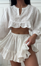 Load image into Gallery viewer, Upcycled Puff Cropped Ivory Blouse Handmade by Bella Rosalia (XS-L)
