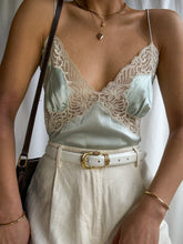 Load image into Gallery viewer, 1990’s Vintage 100% Silk Icy Blue Camisole Top (L-XL)
