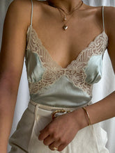 Load image into Gallery viewer, 1990’s Vintage 100% Silk Icy Blue Camisole Top (L-XL)
