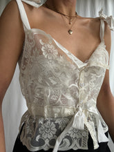 Load image into Gallery viewer, Handmade by Bella Rosalia- Ethereal Cream Lace Sweetheart Camisole Top (XS-M)
