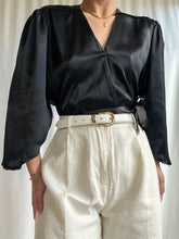 Load image into Gallery viewer, 1930’s Inspired 1990&#39;s Vintage Cropped Satin Evening Blouse. (XS-S)
