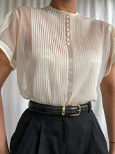 Load image into Gallery viewer, 1960’s Sheer Cream Blouse (XS-M)
