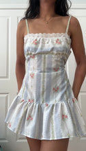 Load image into Gallery viewer, Floral Panel Handmade Drop Waist Mini Dress Handmade by Bella Rosalia (XS-M)

