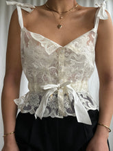 Load image into Gallery viewer, Handmade by Bella Rosalia- Ethereal Cream Lace Sweetheart Camisole Top (XS-M)
