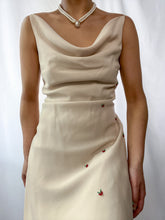 Load image into Gallery viewer, 1990&#39;s Vintage Beaded Cherry Accent Dress Cowl Neck Dress (XS-S)
