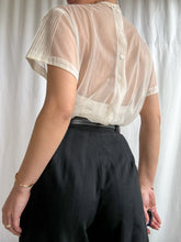Load image into Gallery viewer, 1960’s Sheer Cream Blouse (XS-M)
