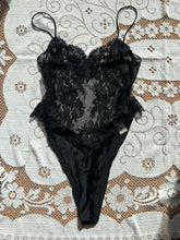 Load image into Gallery viewer, 100% Silk Gold Label Victoria&#39;s Secret Lace Mesh Bodysuit (L)
