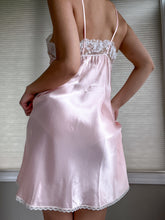 Load image into Gallery viewer, Dreamy Coquette Style Vintage Embellished Pink Satin Mini Slip (XS-M)
