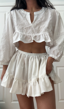 Load image into Gallery viewer, Upcycled Puff Cropped Ivory Blouse Handmade by Bella Rosalia (XS-L)
