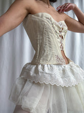 Load image into Gallery viewer, Ethereal Handmade Corset Top with Hand Embroidered Floral Detailing by Bella Rosalia (XS-M)
