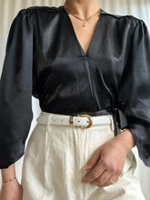 Load image into Gallery viewer, 1930’s Inspired 1990&#39;s Vintage Cropped Satin Evening Blouse. (XS-S)
