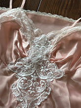 Load image into Gallery viewer, Dreamy Coquette Style Vintage Embellished Pink Satin Mini Slip (XS-M)
