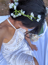 Load image into Gallery viewer, Handmade Antique Lace Halter Bridal Gown by Bella Rosalia
