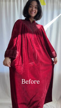 Load image into Gallery viewer, 1990’s Renaissance Inspired Romantic Red Velour Peplum Top- Upcycled by Bella Rosalia (XS-M)
