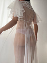 Load image into Gallery viewer, Romantic 1970&#39;s White Flowing Peignoir by Val Mode- Made in USA (XS-M)
