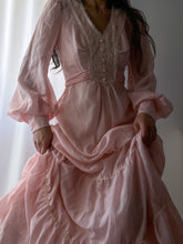 Load image into Gallery viewer, Ethereal 1970&#39;s Vintage Pink Princess Gown- Made in USA (XS-S)
