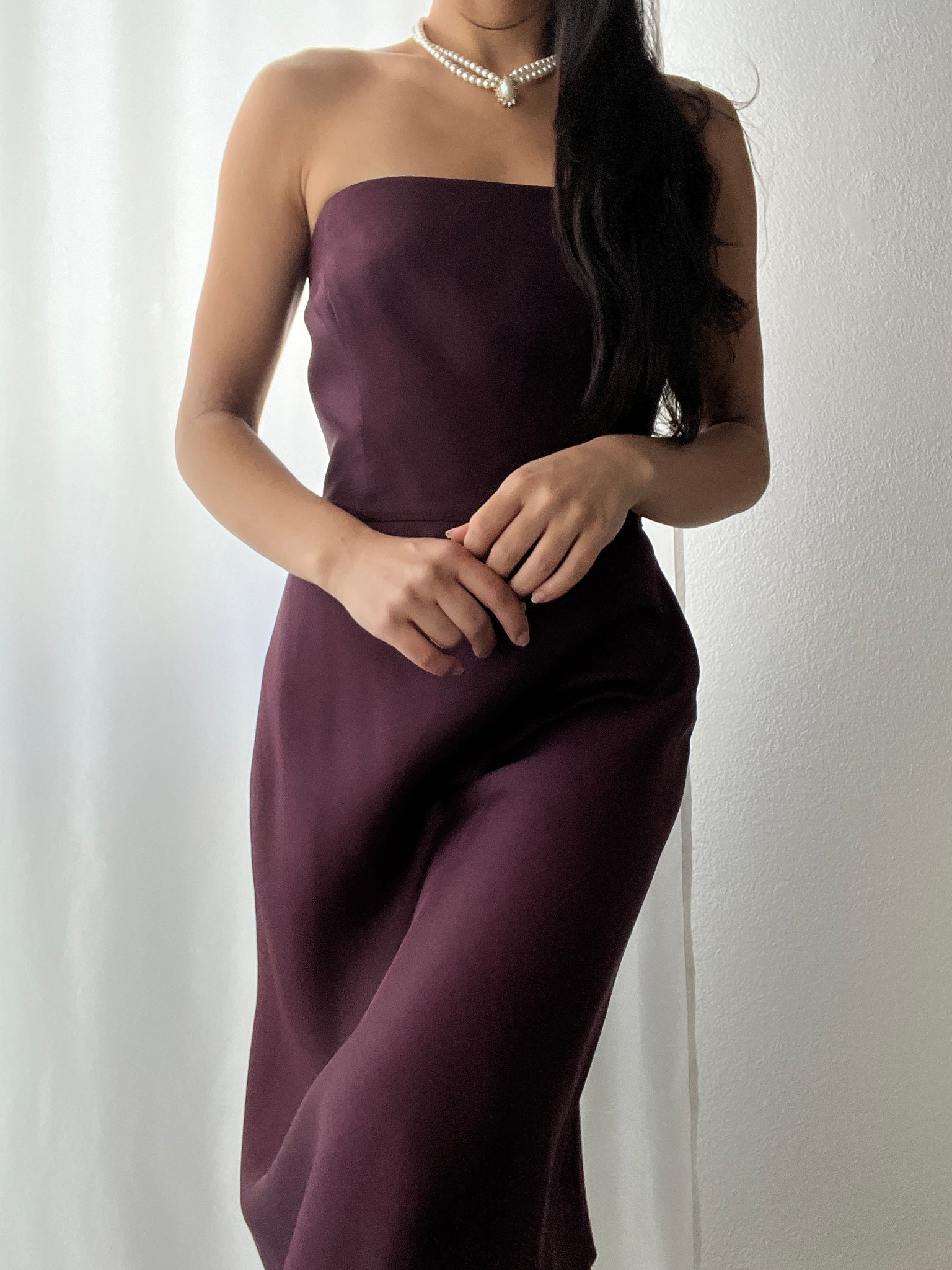100% Silk Mulberry Purple Strapless Summer Gown by Ann Taylor (M) – Bella Rosalia Vintage 100% Silk Mulberry Purple Strapless Summer Gown by Ann Taylor (M) – Bella Rosalia Vintage