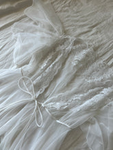 Load image into Gallery viewer, Romantic 1970&#39;s White Flowing Peignoir by Val Mode- Made in USA (XS-M)
