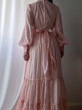 Load image into Gallery viewer, Ethereal 1970&#39;s Vintage Pink Princess Gown- Made in USA (XS-S)
