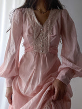 Load image into Gallery viewer, Ethereal 1970&#39;s Vintage Pink Princess Gown- Made in USA (XS-S)
