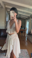 Load and play video in Gallery viewer, Handmade by Bella Rosalia Ivory Sheer Chiffon Fairy Slip Dress (XS-S)
