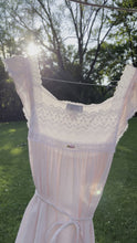 Load and play video in Gallery viewer, Vintage 1970’s Reworked Lace Detailed Cotton Nightgown (XS-XL)
