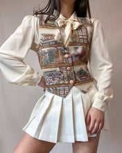 Load image into Gallery viewer, 90’s Vintage Cherub &amp; Bookshelf Tapestry Vest (XS-M)
