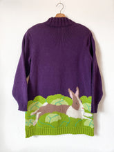 Load image into Gallery viewer, Rare Vintage 1980’s Hand-Knit Chunky Spring Bunny Sweater by Mabel’s
