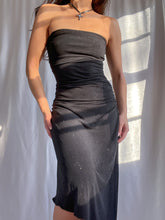 Load image into Gallery viewer, 90’s Sparkling Strapless Bodycon Dress with Asymmetrical Hem– Made in USA (XS-M)
