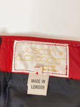 Load image into Gallery viewer, Vintage 1980’s Suede Red &amp; Black Leather Two Toned Skirt (XS-S)
