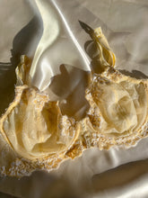 Load image into Gallery viewer, Y2K Buttercream Yellow Embroidered Sheer Floral Lace Bra
